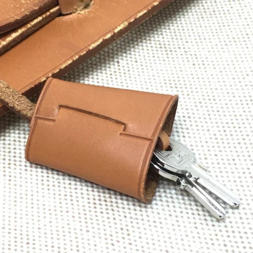 Hermès Vintage Pre-owned Leather backpacks Beige Dames