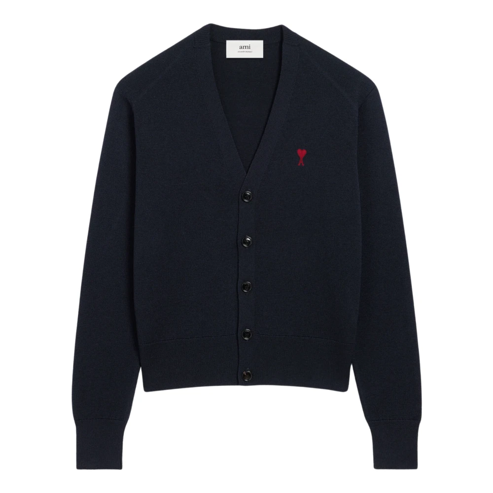 Ami Paris Men's Blue Ami De Coeur V-Neck