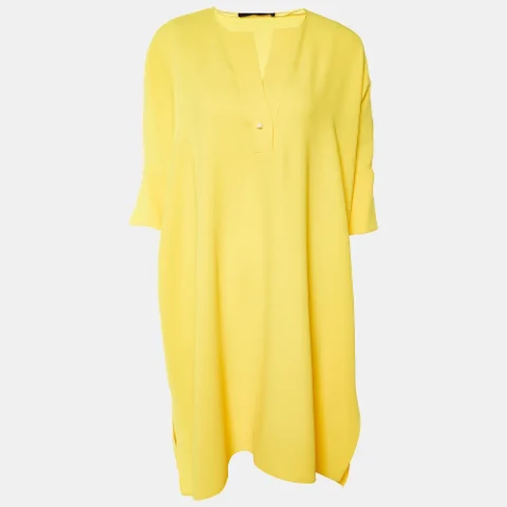 Carolina Herrera Pre-owned Fabric dresses Yellow Dames