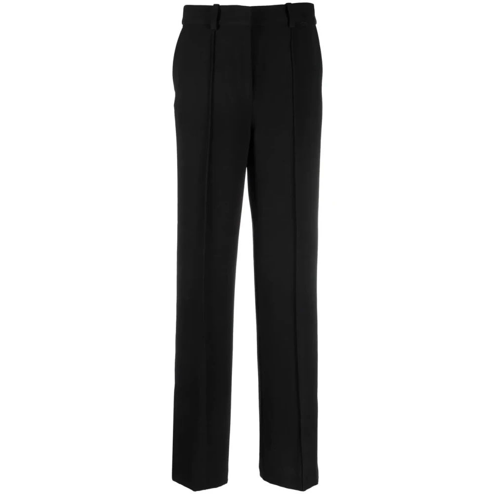 Calvin Klein Zwarte Wollen Geweven Casual Broek Black Dames