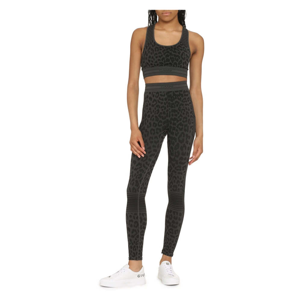 Ganni Sportieve Leopard Tanktop Multicolor Dames