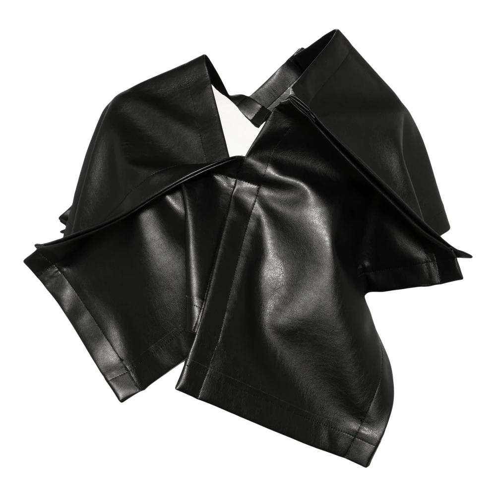 Comme des Garçons Zwarte Asymmetrische V-hals Jas Black Dames