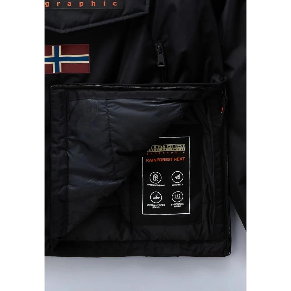Napapijri Zwarte Rainforest Next Anorak Jas Black Heren