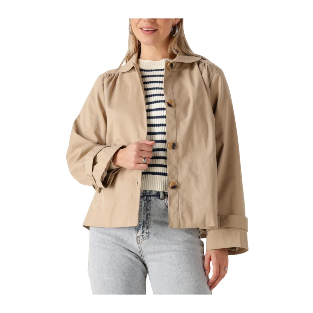 Lollys Laundry Elegante Ecru Jas voor Vrouwen Beige Dames