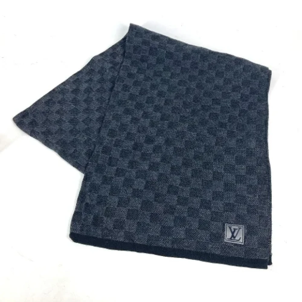 Louis Vuitton Vintage Pre-owned Wool scarves Black Dames