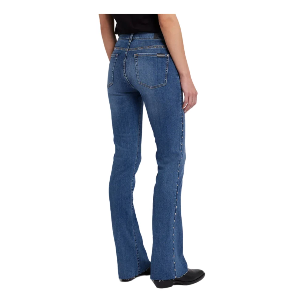 7 For All Mankind Blauwe Studded Bootcut Jeans Blue Dames