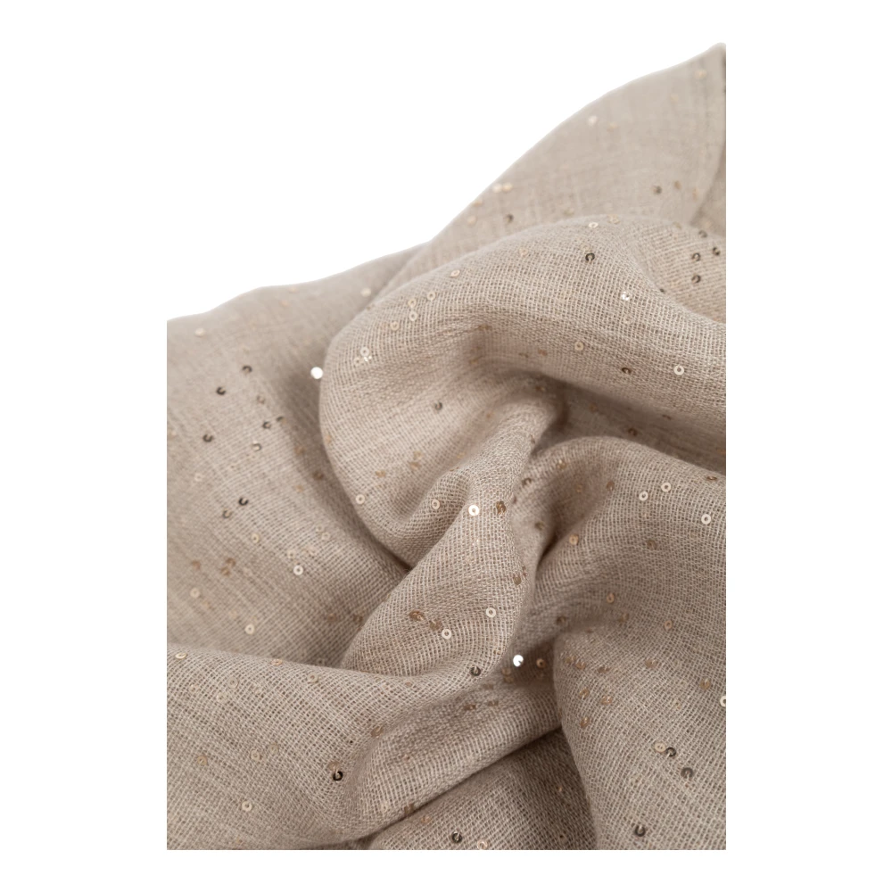 Salvatore Ferragamo Sjaal met glinsterende pailletten Beige Dames