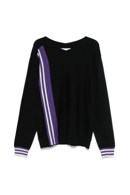 black-v-neck-sweater-with-stripe-detailing