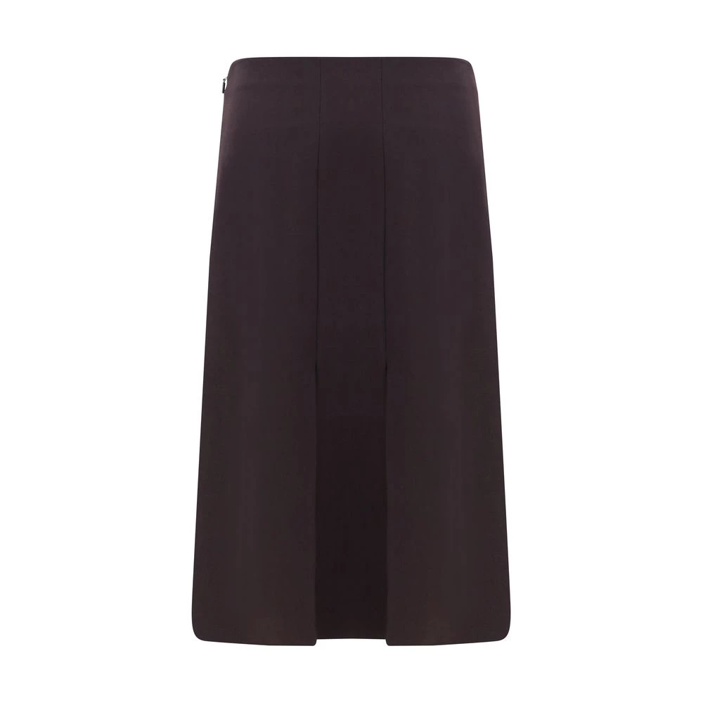 Fendi Wollen Midirock met splitten en rits Brown Dames