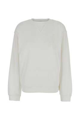 hvid-crewneck-t-shirt-med-tonal-logo