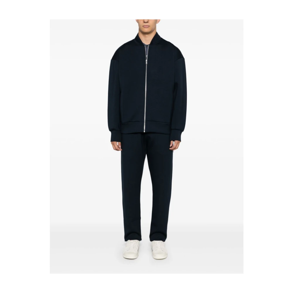 Lardini Navy Blue Baseball Kraag Jas Blue Heren