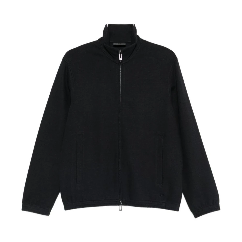 Emporio Armani Herren Blau Sweatshirt Mit Durchgehendem Reißverschluss