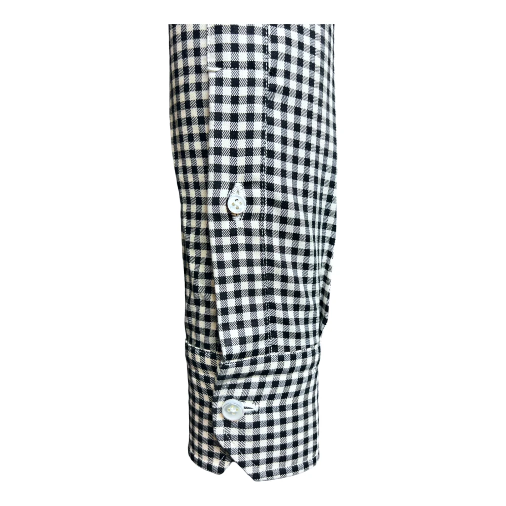 Salvatore Piccolo Met de hand vervaardigd Neapolitaans geruit overhemd Black Heren