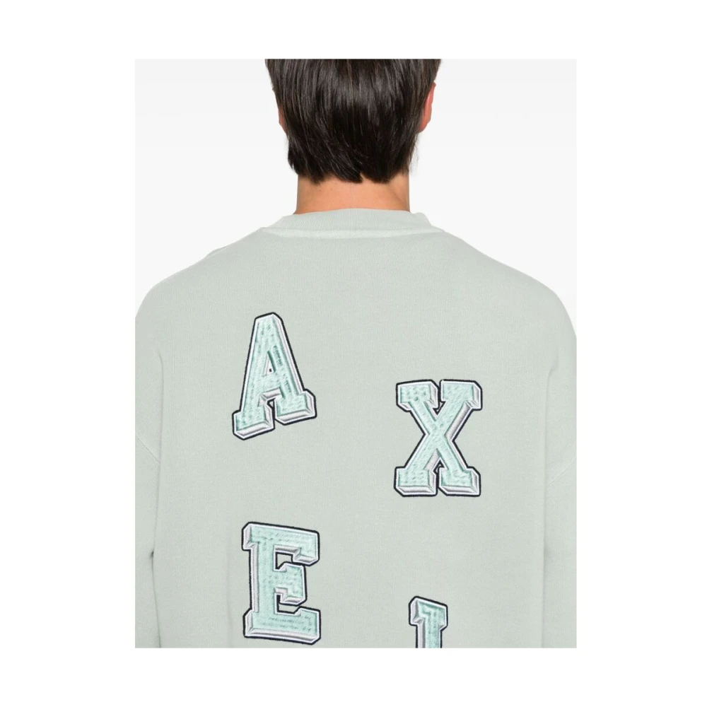 Axel Arigato Mintgroene Sweater met Ronde Hals Green Heren