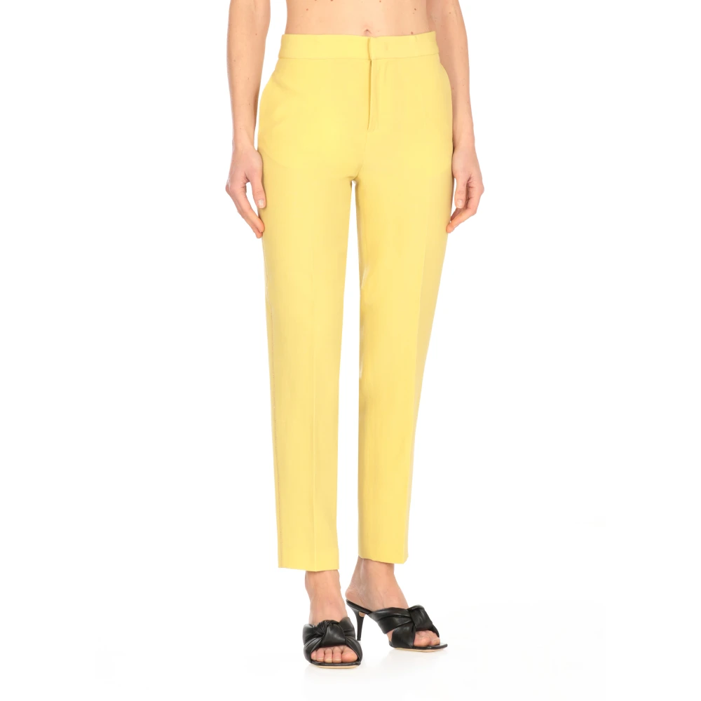 Fabiana Filippi Gele wollen broek met zijdetails Yellow Dames