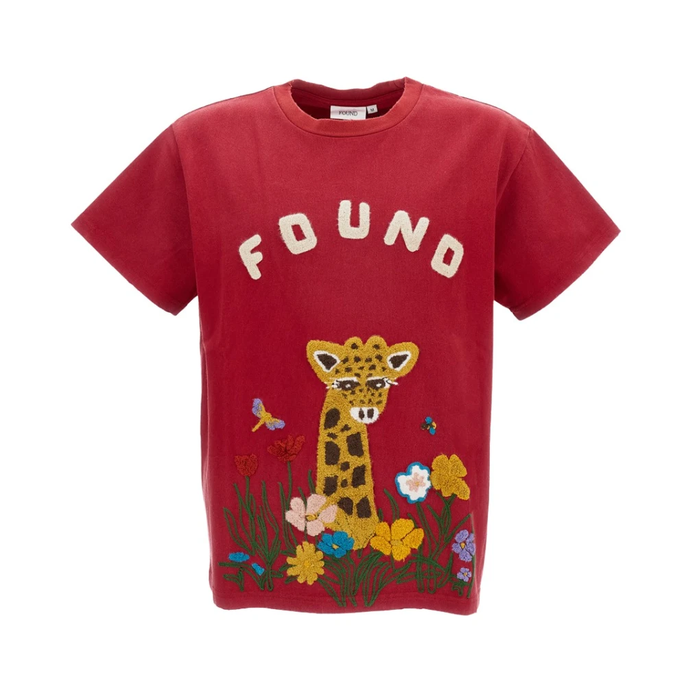 Found Red T-Shirts, Male, L, Crew Neck T-Shirt
