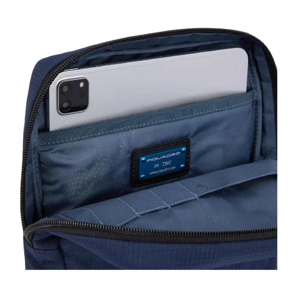 Piquadro Blauwe Rfid iPad-tas met Connequ Blue Heren