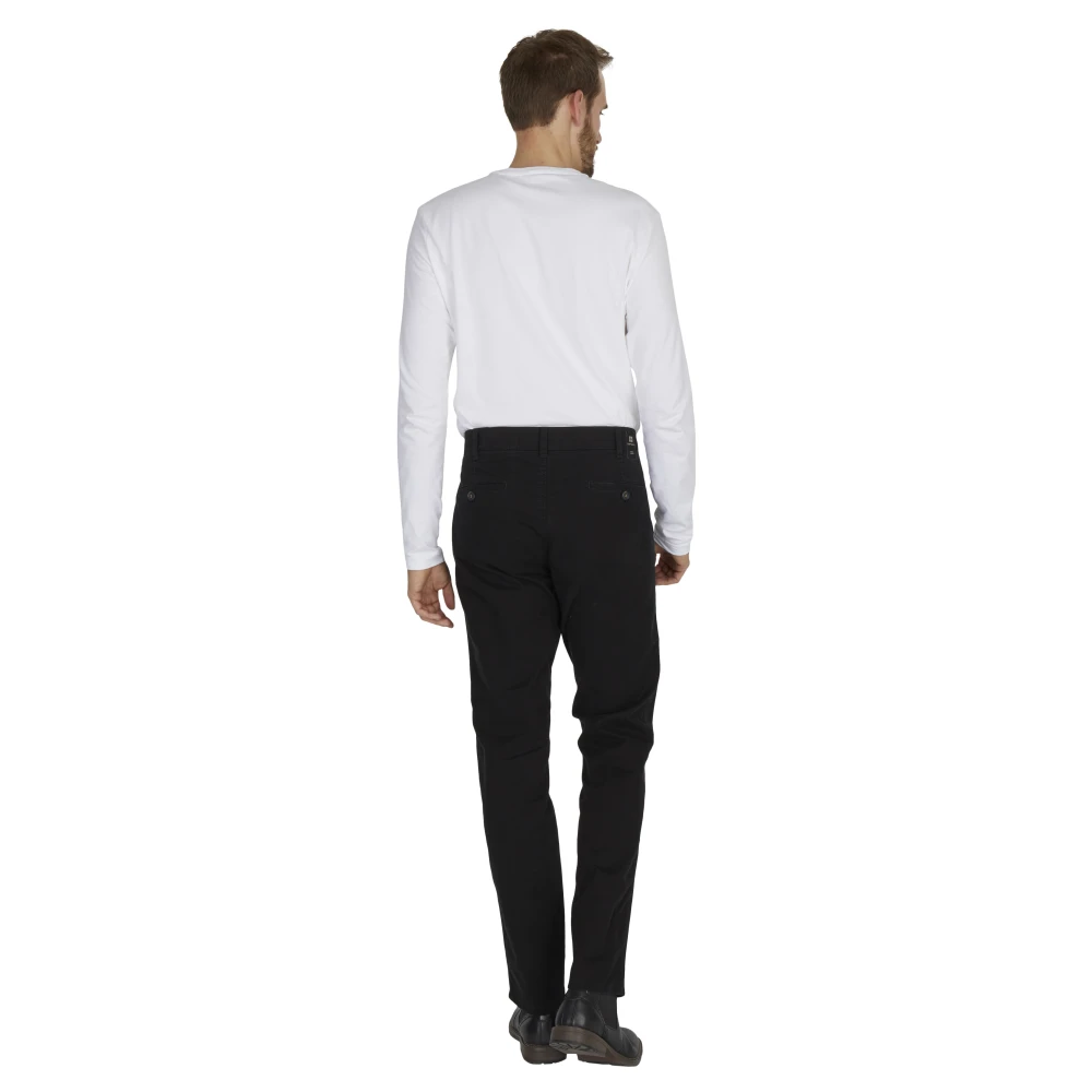 club of comfort Comfortabele platte voorkant broek met elastische tailleband en overhemd stopper Black Heren