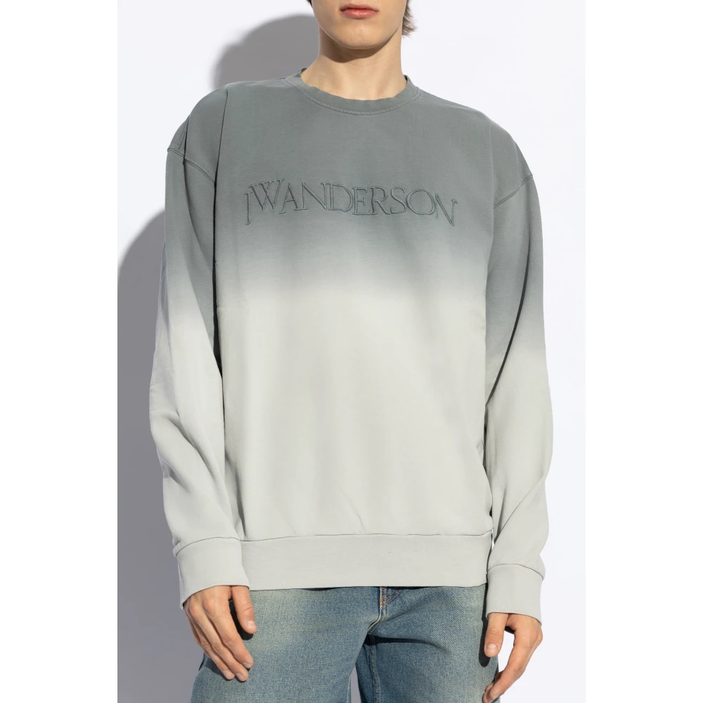 JW Anderson Sweatshirt met geborduurd logo Gray Heren