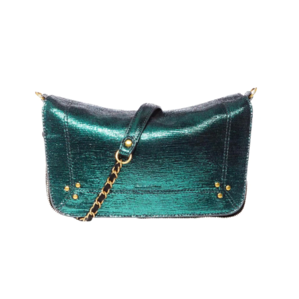 Jérôme Dreyfuss Lamé Leren Crossbody Tas Green Dames