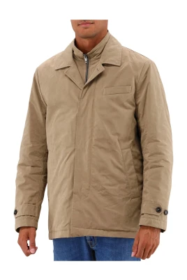 Brun Parka Jacka med Knappdetaljer