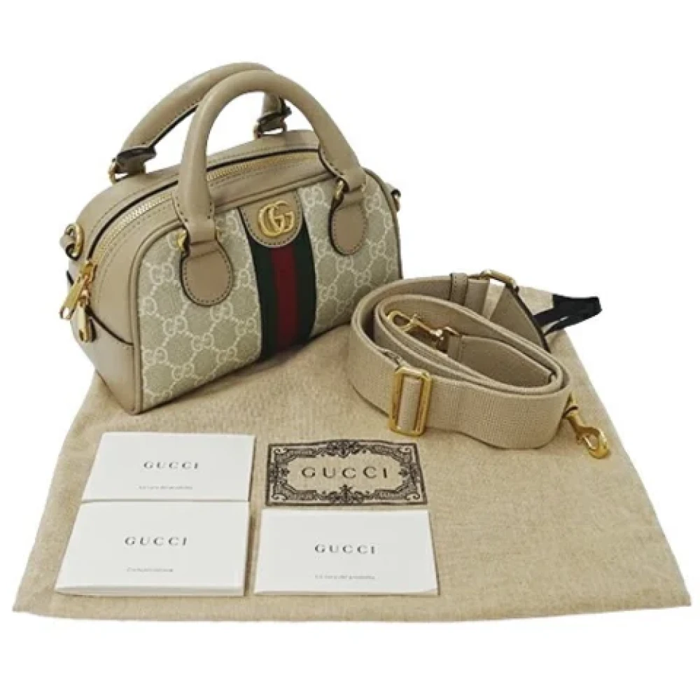 Gucci Vintage Pre-owned Fabric gucci-bags Beige Dames