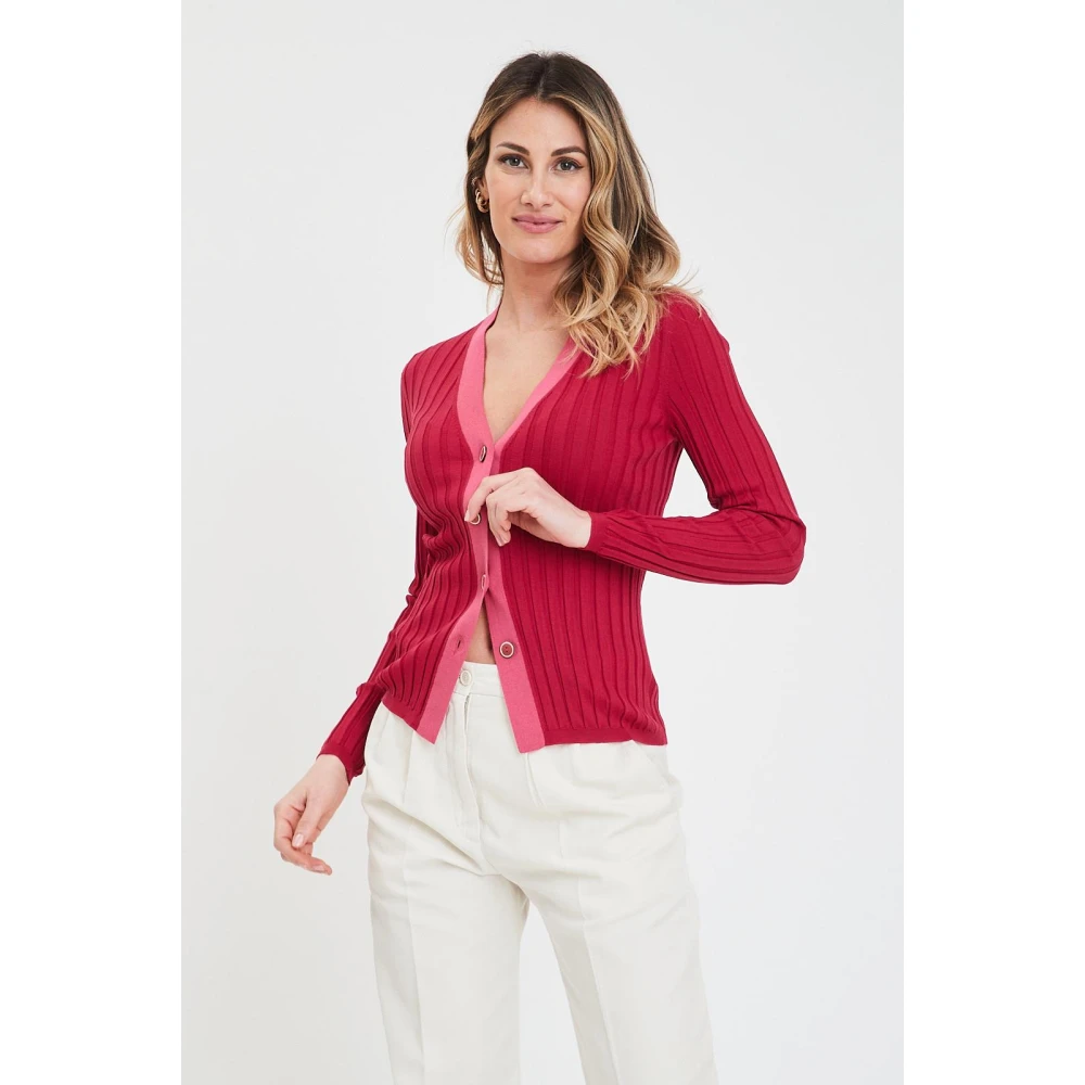 Gran Sasso Bicolor Cardigan Pink Dames
