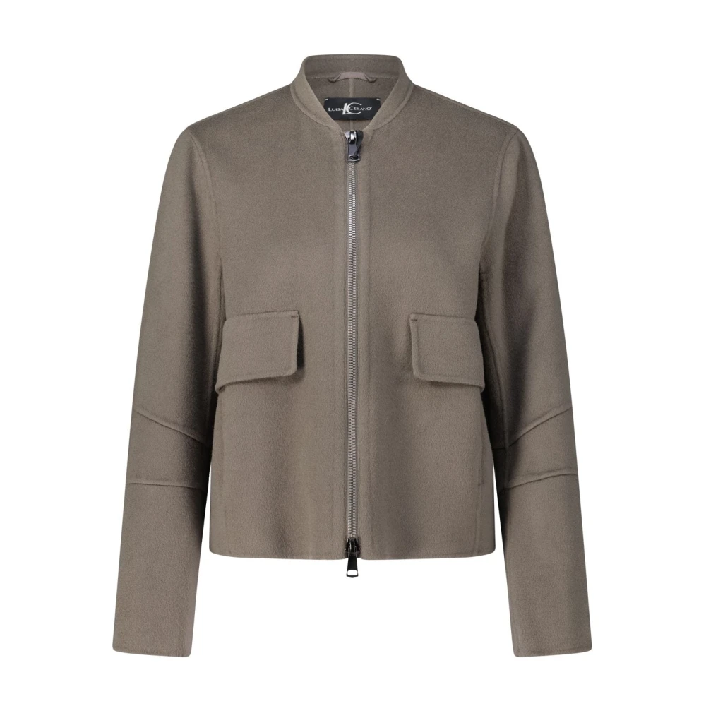 LUISA CERANO Geknipte wollen jas Gray Dames