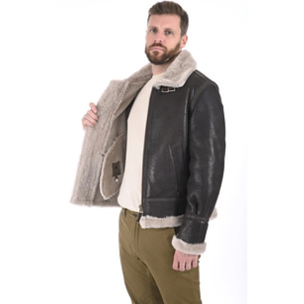 La Canadienne Schapenvachtjas met wollen voering Brown Heren