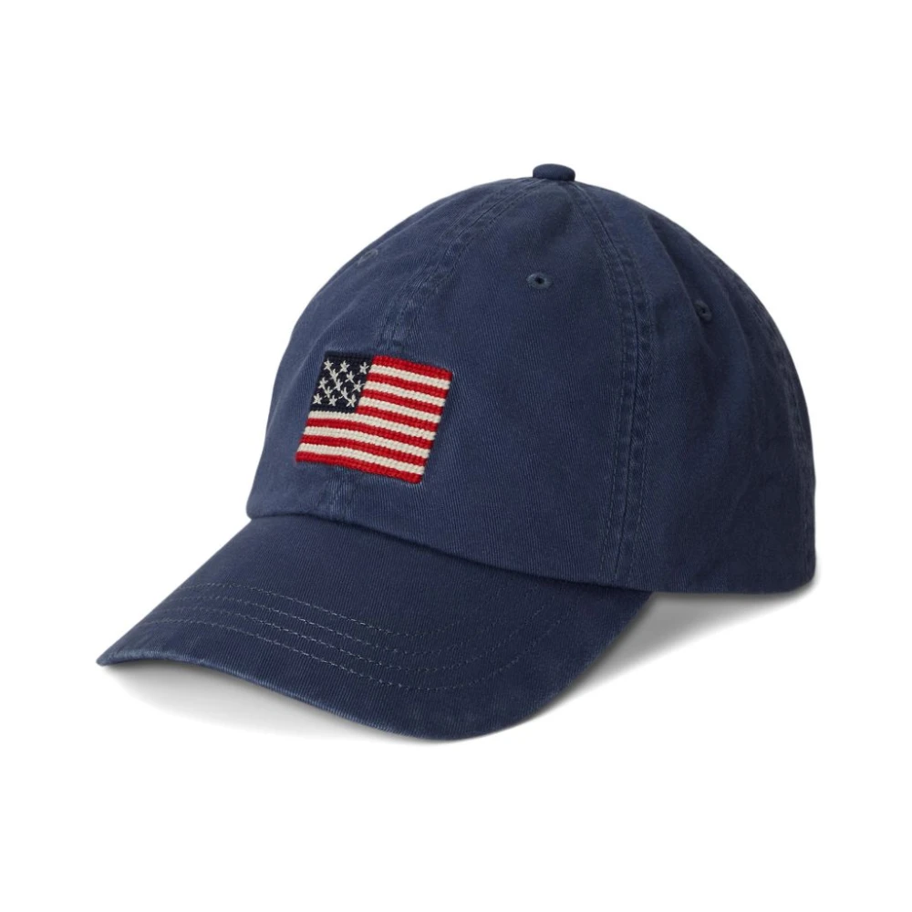 Polo Ralph Lauren Blue Hats & Caps, Male, One Size, Cotton Baseball Cap With Flag
