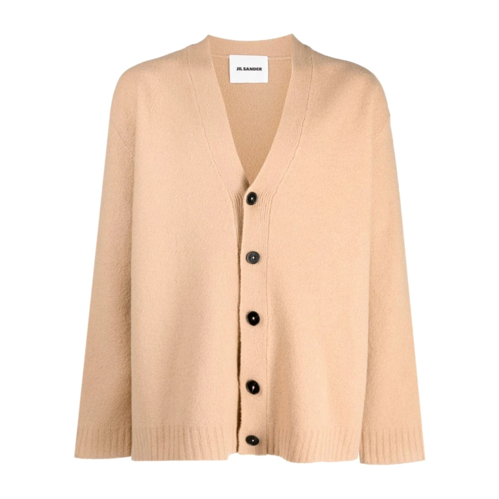 Jil Sander Gele Wollen Vest Gebreide Kleding Brown Heren