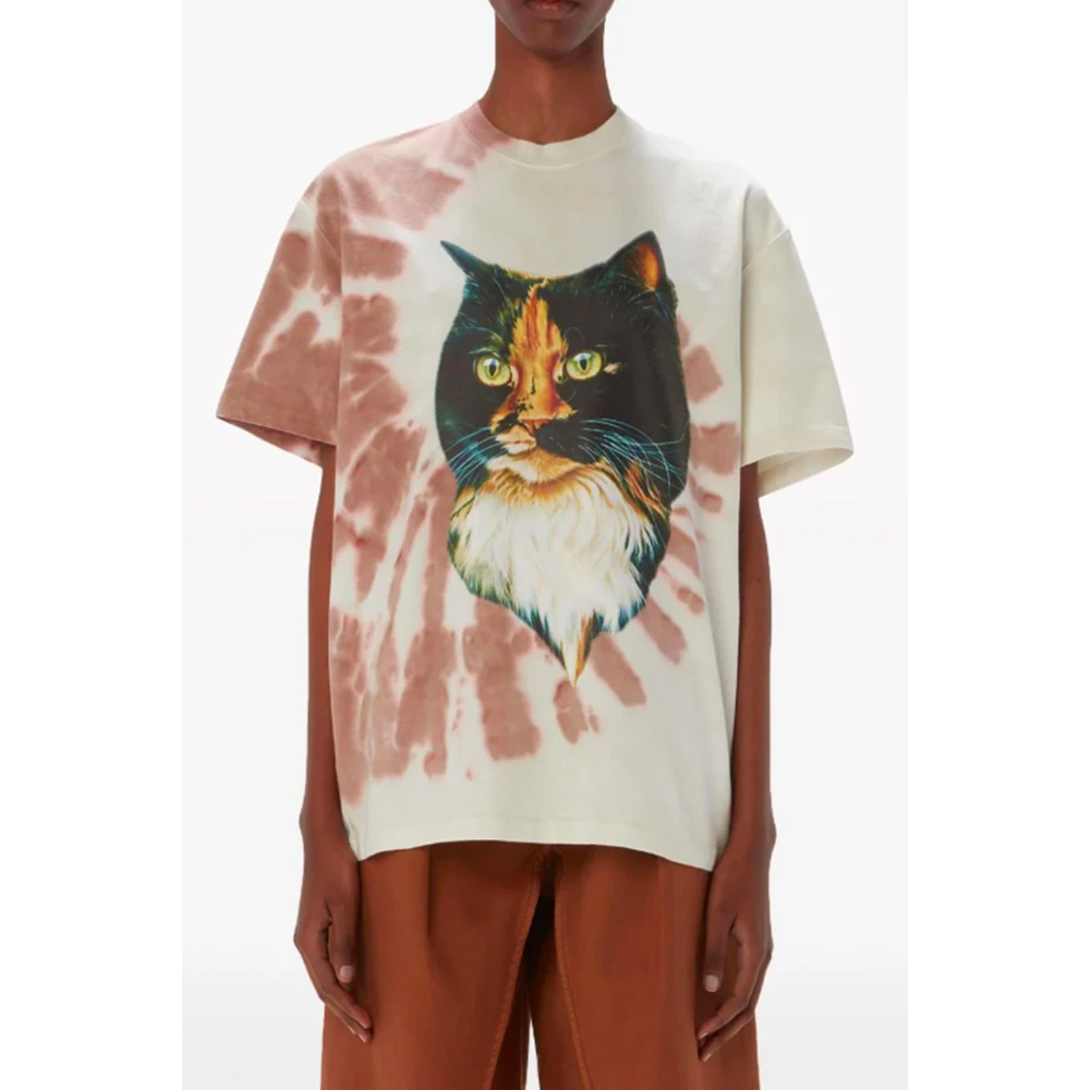 JW Anderson Tie Dye Katoenen T-shirt met Logo Multicolor Dames