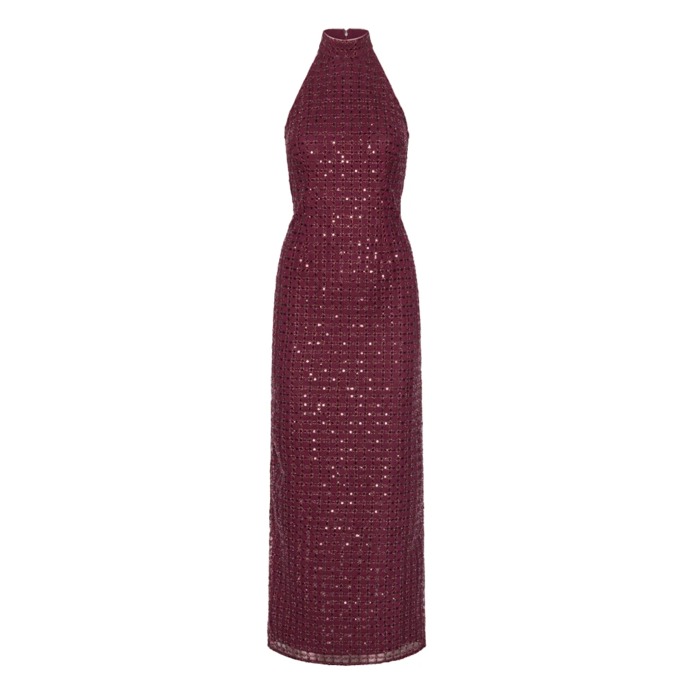 Rotate Birger Christensen Purple Flower Mesh Maxi Dress - Female - Gowns - M - Dresses