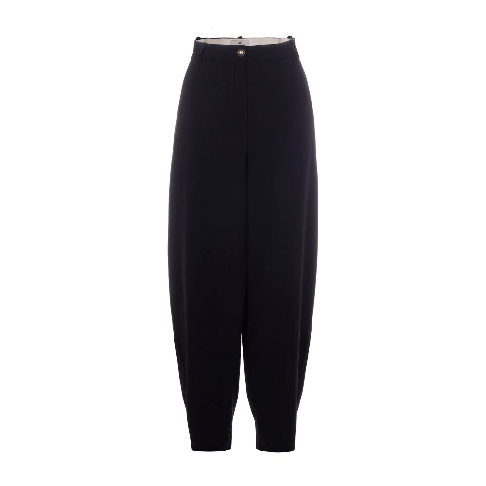 Elisabetta Franchi Black Wide Trousers, Female, Xl, Wide Trousers