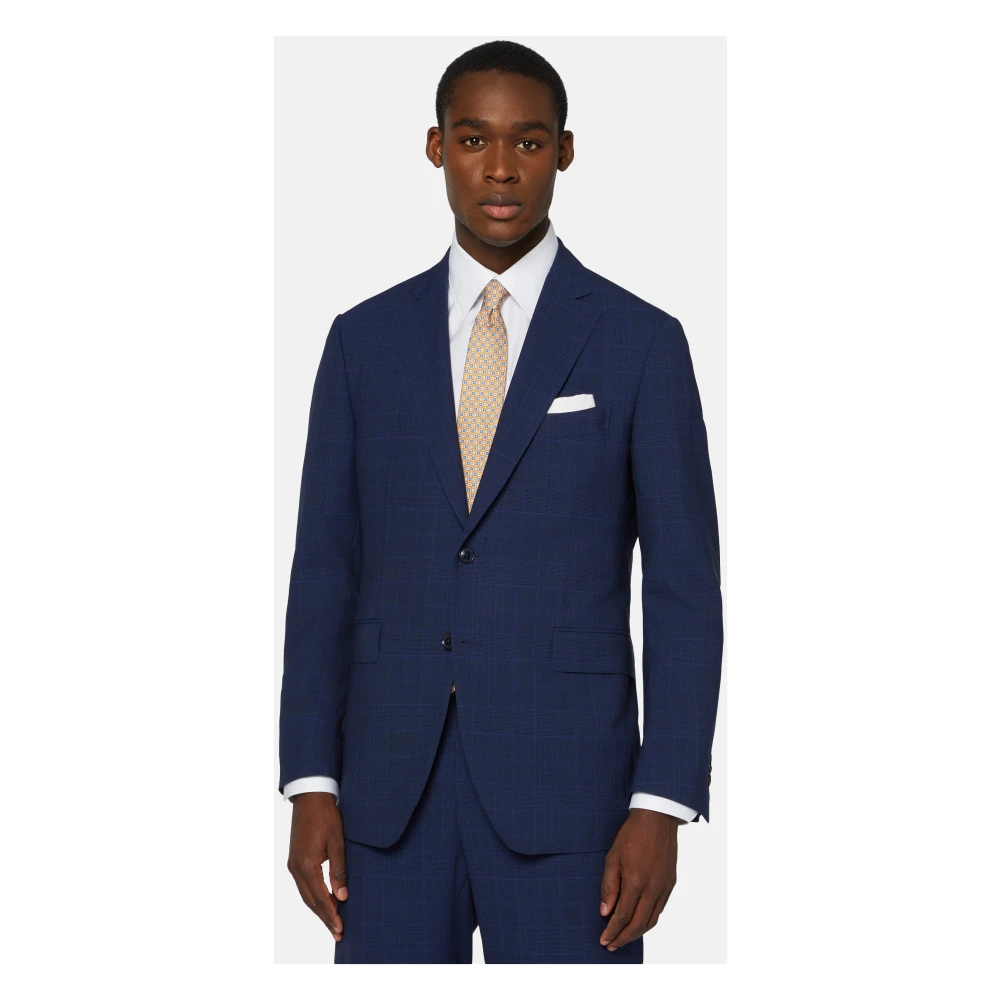Boggi Milano Prince of Wales Ruit Pak Blue Heren