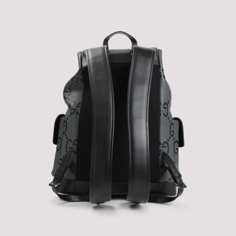 Gucci Grafietgrijs generfd lederen rugzak Gray Heren