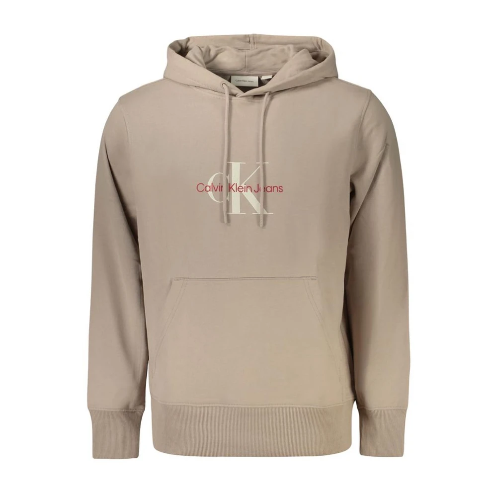 Calvin Klein Men's Beige Cotton Knit Hoodie
