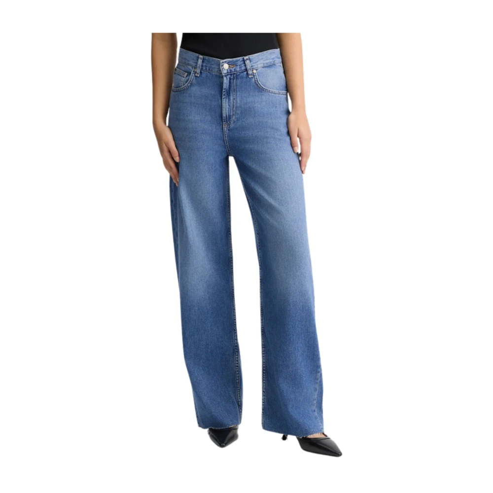 Liu Jo Wijde Pijp Denim Broek Blue Dames