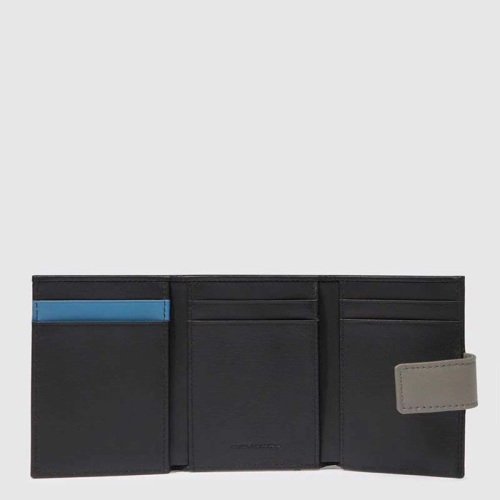 Piquadro Slanke Leren Portemonnee met Stijl Black Heren