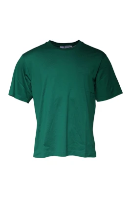 Grön Bomullst-shirt med Logodetaljer