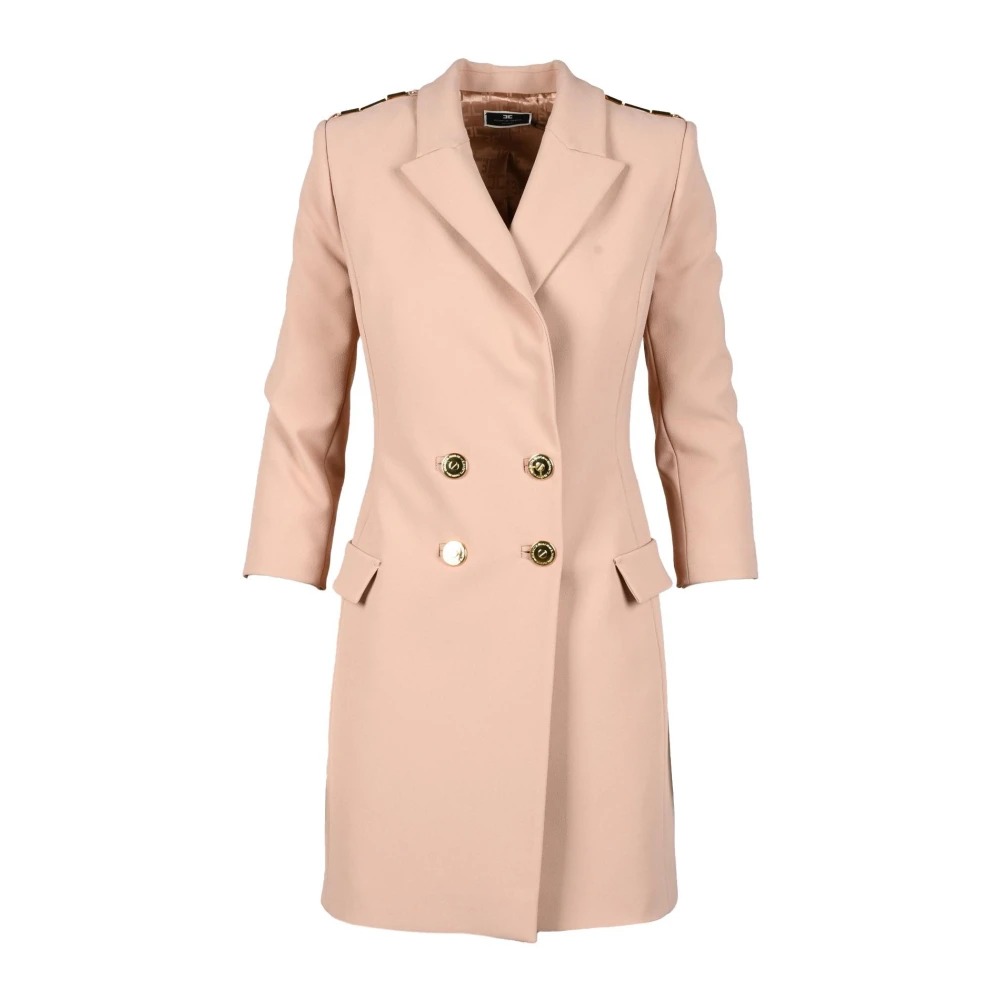 Elisabetta Franchi Elegante Damesjurk Polyester Elastaan Pink Dames