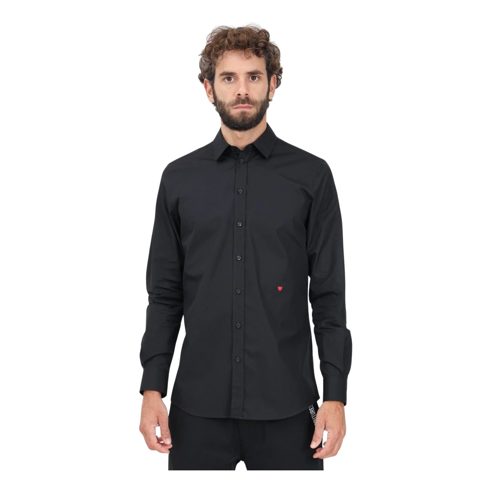 Moschino Zwarte Katoenen Regular Fit Overhemd Black Heren
