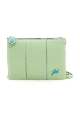 Grön läder crossbody väska med dragkedja