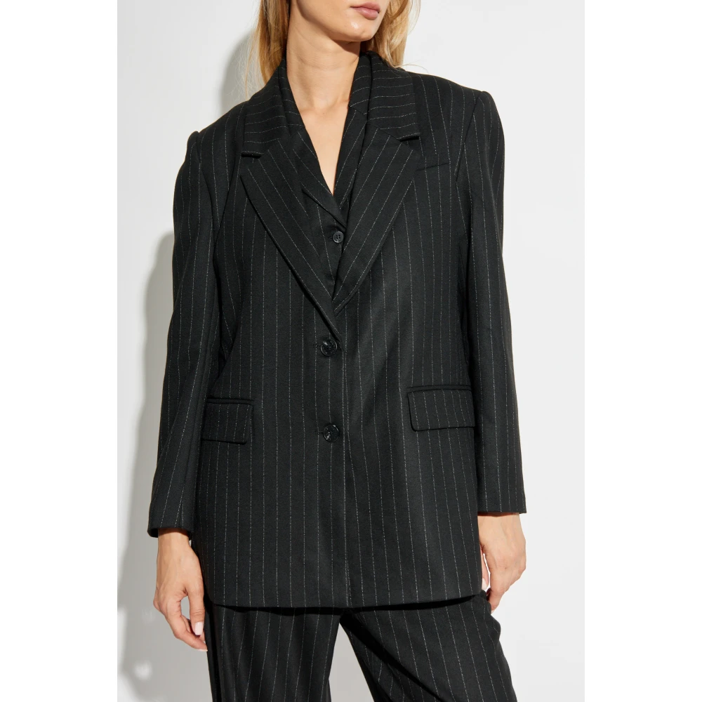 Munthe Blazer met gestreept patroon Black Dames