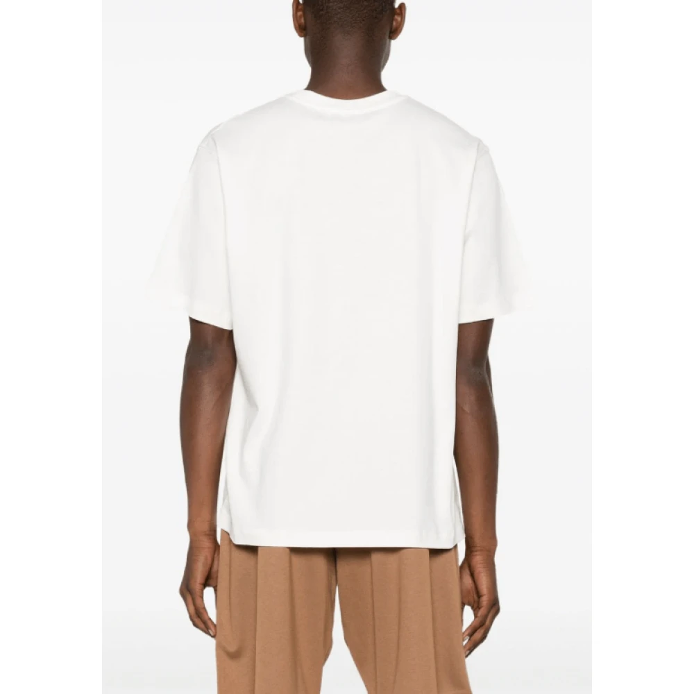 Lardini Wit Katoenen T-shirt met Zak White Heren