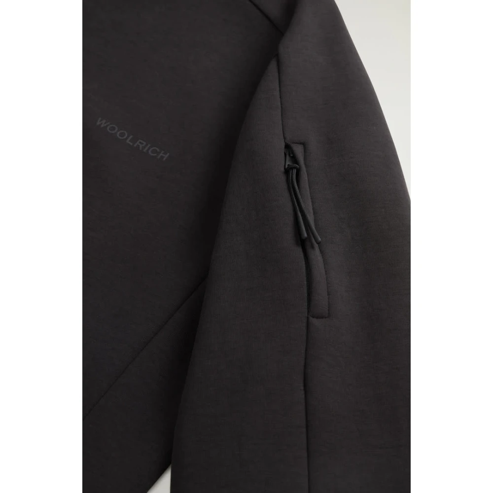 Woolrich Zwarte Tech Crewneck Sweater Black Heren