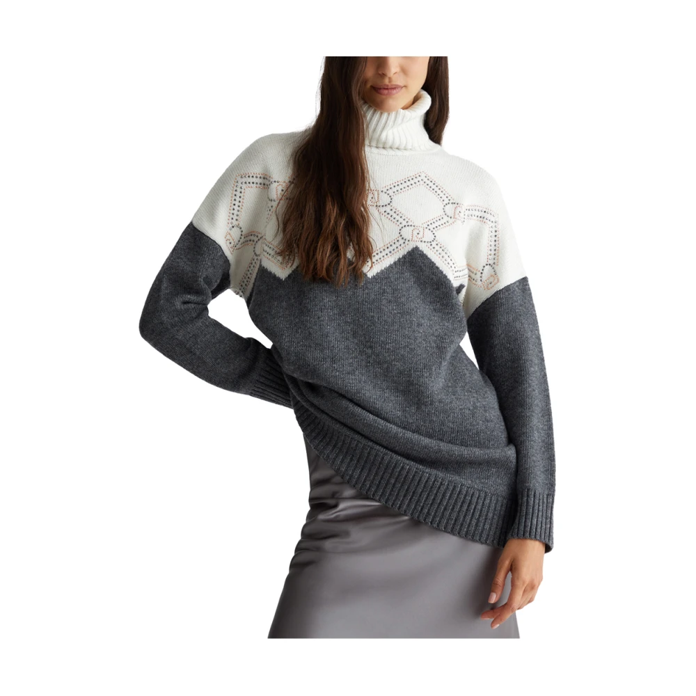 Liu Jo Grijze Sweater Maxi Stijl Gray Dames