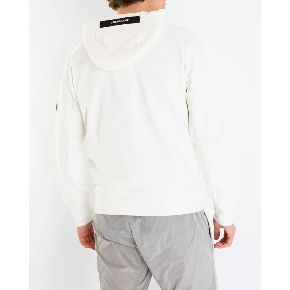 C.P. Company Zip Up Hooded Sweater White Heren