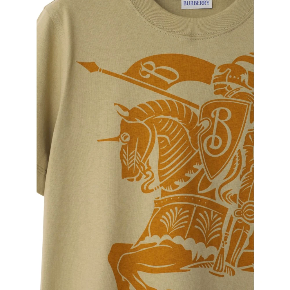 Burberry Grijze T-shirts en Polos met Equestrian Knight-motief Beige Dames