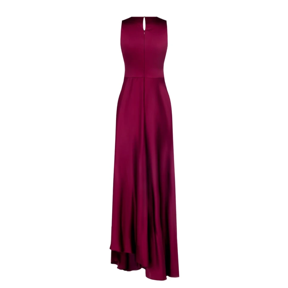 RINASCIMENTO Satin V-hals Jurk met Heup Drapering Red Dames